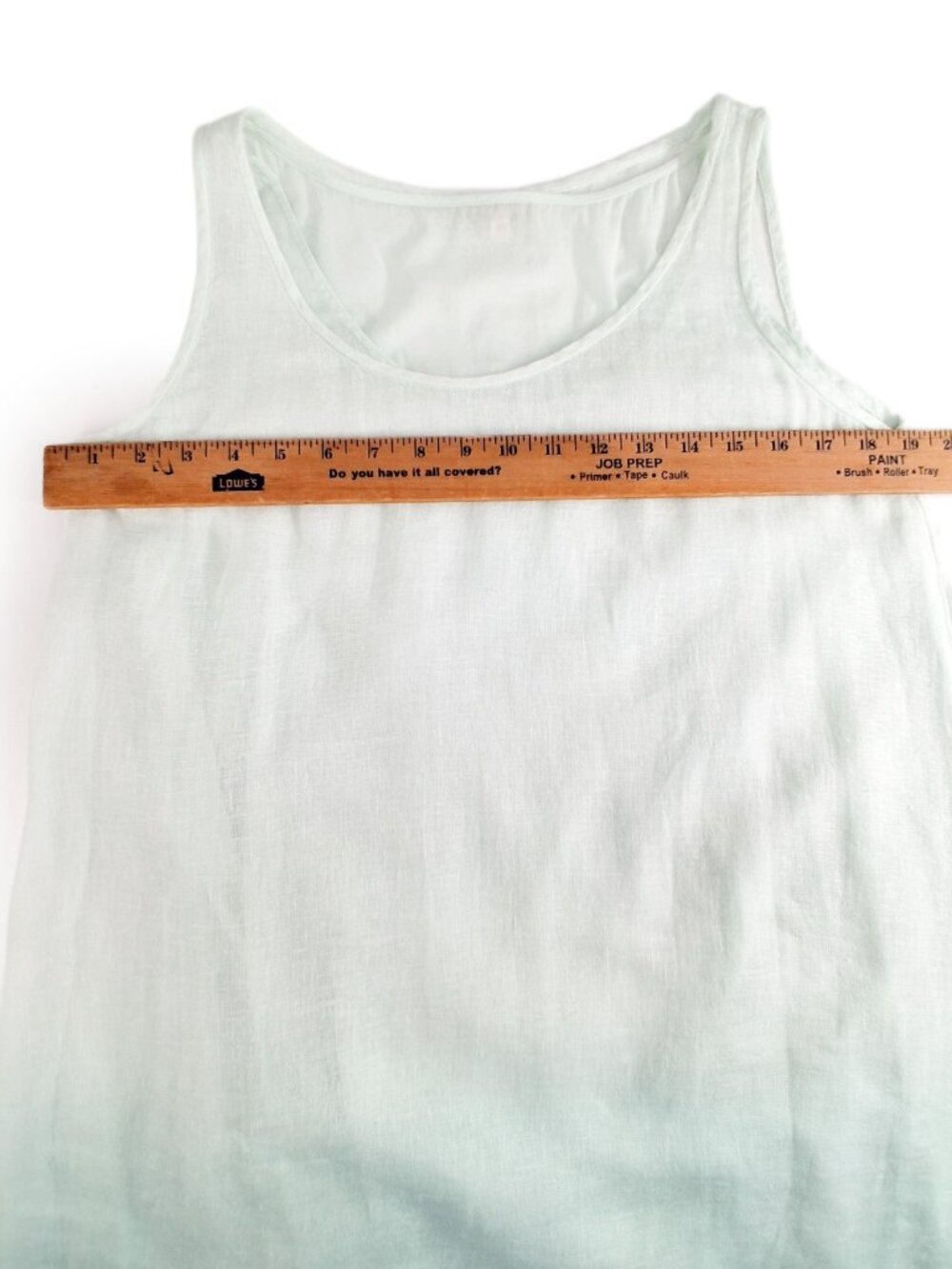 Eileen Fisher Linen Gauze Dress Aqua Blue Ombre A Line Layered Slip Included P - Picture 10 of 15